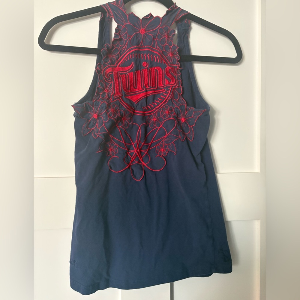 Touch by Alyssa Milano Minnesota Twins Women's Navy and Red Embroidered Tank Top